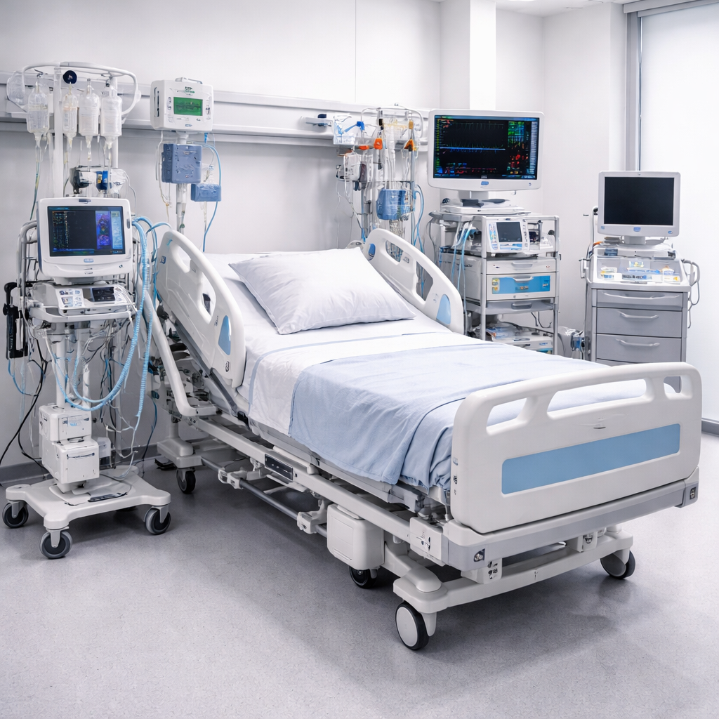 quarto de uti moderno e equipado